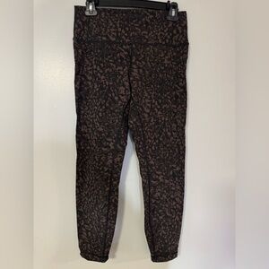 Lululemon brown leopard print leggings size 10